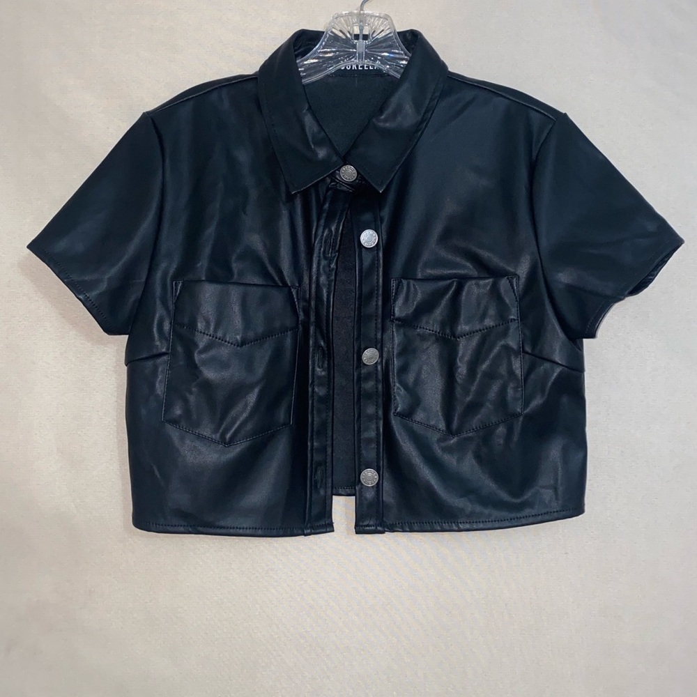 Sorella Boutique Cropped Leather Top